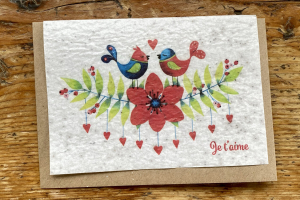 les cartes de Lulu "je t'aime"(oiseaux)